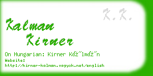 kalman kirner business card